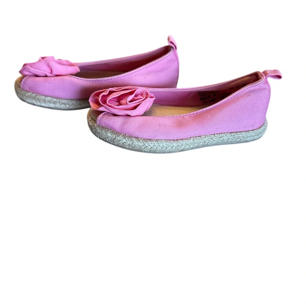 Janie and Jack Pink Rosette Espadrille Flats - Toddler Size 6‎